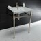 Fauceture Dreyfuss 25" Console Sink W/ SS Leg (Sgl Faucet Hole), White/ Nickel KVPB2522716 - alternate 4